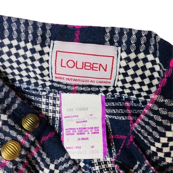 Louben  Vintage High Waisted Checker Plaid Shorts - Picture 6 of 8